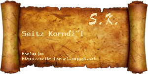 Seitz Kornél névjegykártya